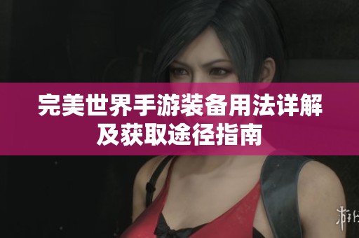 完美世界手游装备用法详解及获取途径指南
