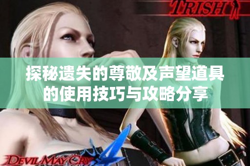 探秘遗失的尊敬及声望道具的使用技巧与攻略分享