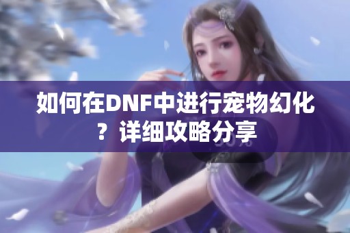如何在DNF中进行宠物幻化？详细攻略分享