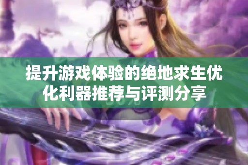 提升游戏体验的绝地求生优化利器推荐与评测分享