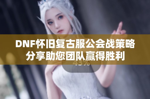 DNF怀旧复古服公会战策略分享助您团队赢得胜利