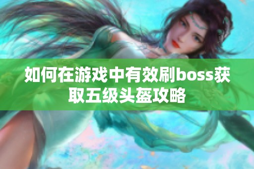 如何在游戏中有效刷boss获取五级头盔攻略
