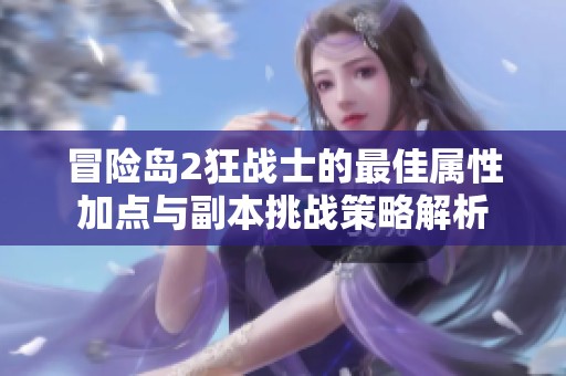 冒险岛2狂战士的最佳属性加点与副本挑战策略解析
