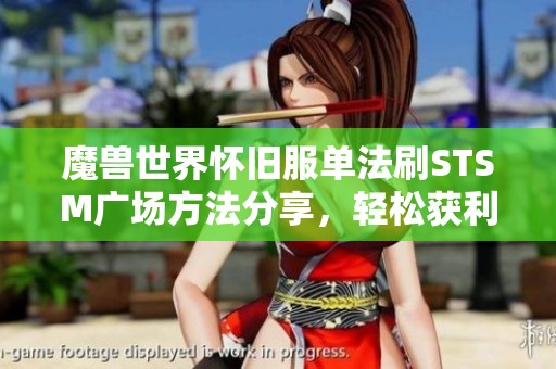 魔兽世界怀旧服单法刷STSM广场方法分享，轻松获利无忧